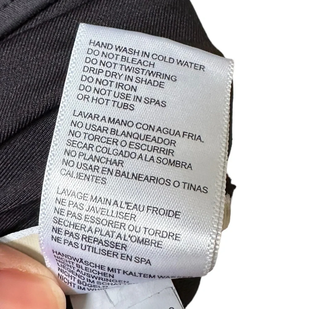 Michael Kors‎ Michael Halter Logo Ring One Piece Swimsuit in Black Size: 10
